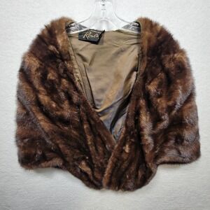 Maurice L Rothschild Ronley Genuine Mink Fur Shawl Wrap Vintage
